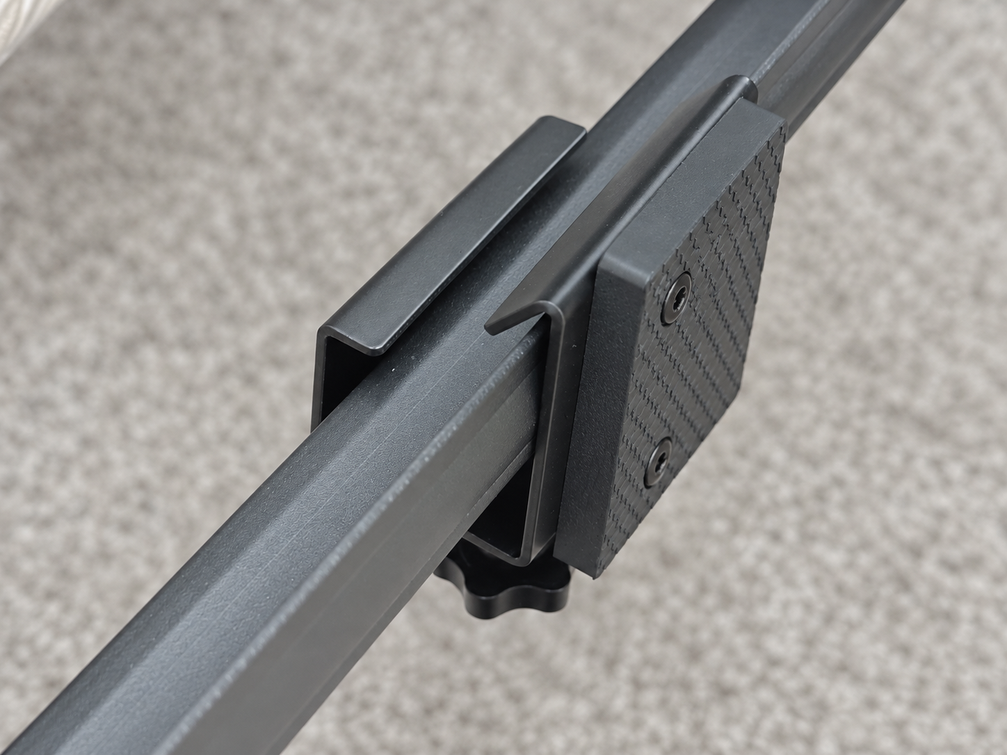 Standard mount installed on an L-shaped steel rail
